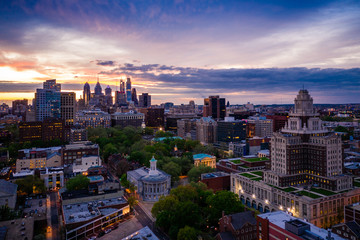 Aerial of Philadelphia Skyline