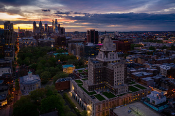 Aerial of Philadelphia Skyline