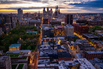 Aerial of Philadelphia Skyline