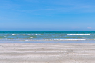 Fototapeta na wymiar Beach, blue sea and sky on sunny day for background