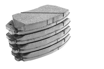Car Brake pads isolated on white background. Auto parts. Brake pads isolated on white. Braking...