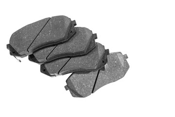 Car Brake pads isolated on white background. Auto parts. Brake pads isolated on white. Braking...