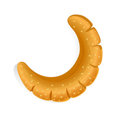 French realistic bread. Illustration of baguette bread. Healthy bread isolated on white background. 