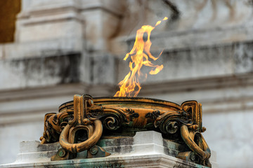 Eternal flame - Unknown Soldier Memorial - Altare della Patria, Rome Italy