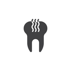 Unhealthy Tooth vector icon. filled flat sign for mobile concept and web design. Stinky tooth glyph icon. Bad mouth breath symbol, logo illustration. Pixel perfect vector graphics