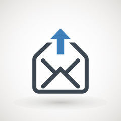 Email icon. Envelope Mail services. Contacts message send letter isolated flat.