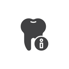 Dental information sign vector icon. filled flat sign for mobile concept and web design. Dentistry info glyph icon. Dentistry, stomatology dental care symbol, logo illustration. Pixel perfect vector 