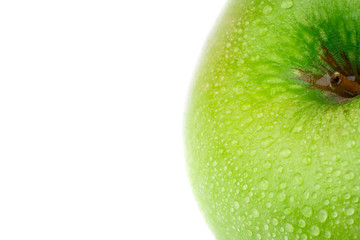 green apple on white background