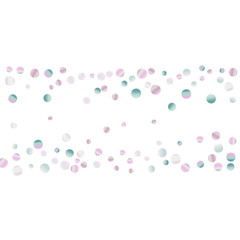 Colored confetti on white.