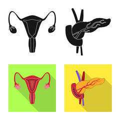 Vector illustration of biology and scientific symbol. Set of biology and laboratory stock symbol for web.