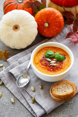 Bowl of pumpkin soup