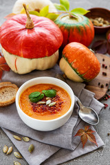 Bowl of pumpkin soup