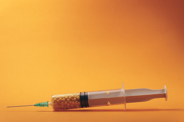 Syringes with color drugs ( vitamins, dyes, flavor enhancers, nutritional supplements, innovative...