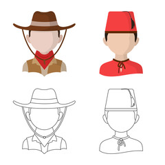 Vector illustration of imitator and resident icon. Collection of imitator and culture vector icon for stock.