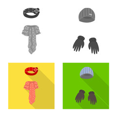 Isolated object of clothes  and texture icon. Set of clothes  and weather  vector icon for stock.