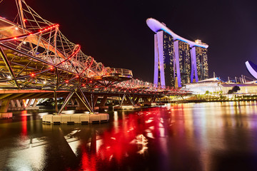 Fototapeta na wymiar Singapore , Singapore : March 19 2019 : Marina Bay Sands Luxury Hotel, Singapore.