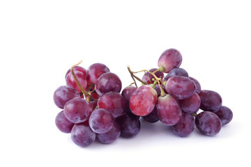 bunch of red grapes isolated on white background