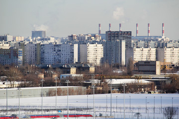 Moscow panorama in Pechatniki administrative district	