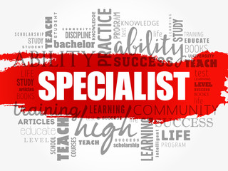Fototapeta premium SPECIALIST word cloud collage, education concept background