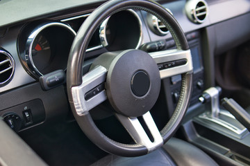 View of the interior of a modern automobile