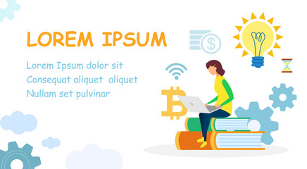 Internet Courses Web Banner Flat Vector Template