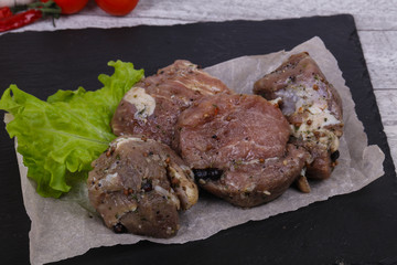 Marinated pork meat ready for coocking