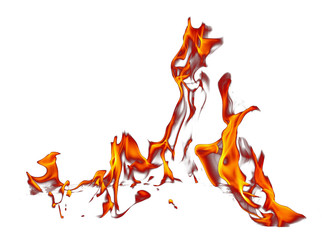 Flame of fire isolated on white background