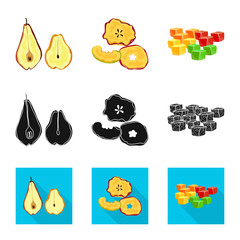 Isolated object of food  and raw  icon. Collection of food  and nature   stock vector illustration.