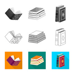 Vector design of training and cover icon. Set of training and bookstore  vector icon for stock.