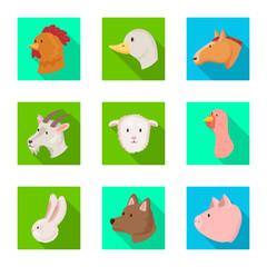 Vector design of agriculture and breeding symbol. Collection of agriculture and organic  vector icon for stock.