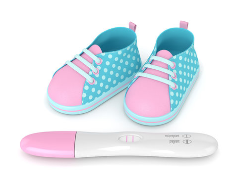 3d render of baby shoes over white