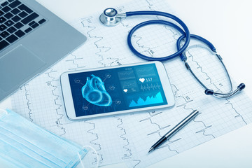 Close up of modern medical diagnostics concept
