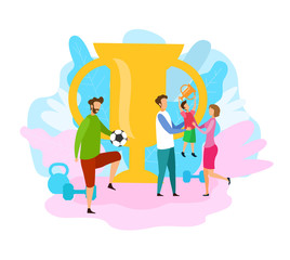 Sport Achievement, Win Flat Vector Illustration