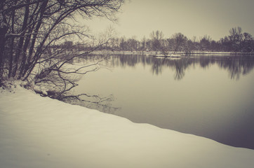 Winter by a river