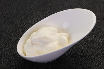 Sour cream in the bowl