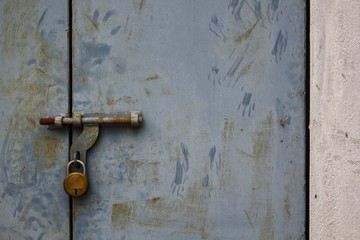 old rusted door with lock