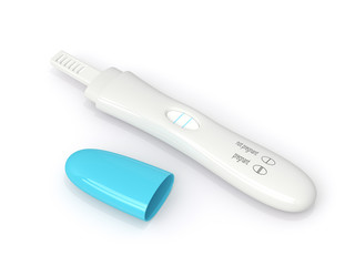 3d render of positive pregnancy test