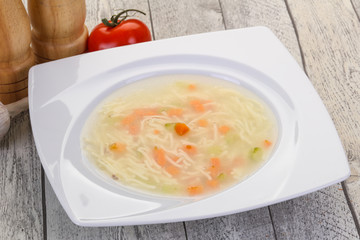 Chicken soup with noodles
