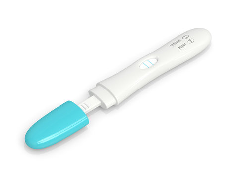 3d render of positive pregnancy test