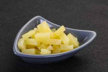 Marinated pineapple pieces