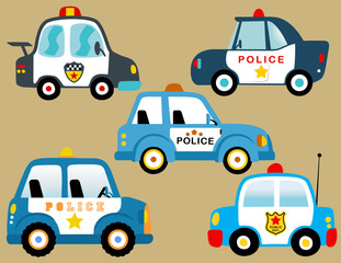 vector set of police cars