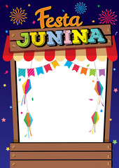 Festa Junina wooden booth frame
