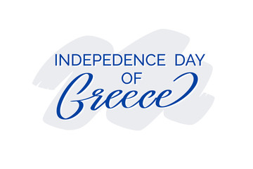 Greece independence day, text design calligraphy. 