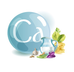 Calcium in food. Natural organic foods