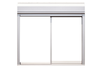 White metal window frame isolated on white background