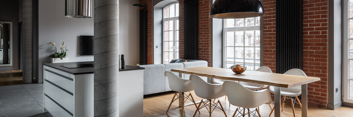 Kitchen with dining table