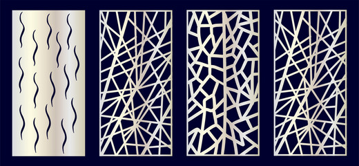 Set of Decorative laser cut panels with monstera, flamingo, palm tree. - 264537489