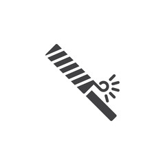 Firecracker rocket vector icon. filled flat sign for mobile concept and web design. Fireworks, petard glyph icon. Symbol, logo illustration. Pixel perfect vector graphics