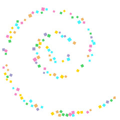 Colored confetti on white.