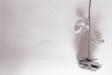 Hand forged rose. Rose handmade forged from metal on a white back